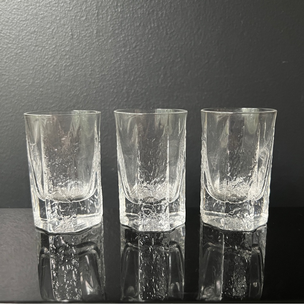 Iittala Kalinka Clear Glass Shot Glasses Vintage Timo Sarpaneva
